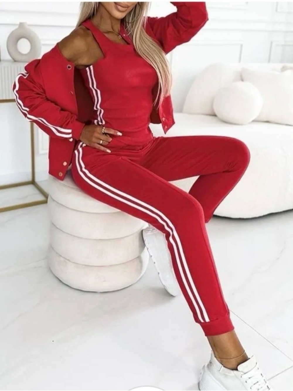 Red Women's Track Pants,Jacket and tank top!